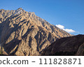 The sun-drenched brown cold mountains of the Caucasus 111828871