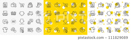 Outline Ab testing, Puzzle and Search statistics line icons pack for web with Chat bubble, Fishing lure, Money line icon. Arena stadium, Question mark, Special offer pictogram icon. Vector Outline Ab testing, Puzzle and Search statistics line icons pack for web with Chat bubble, Fishing lure, Money line icon. Arena stadium, Question mark, Special offer pictogram icon. Vector 111829089