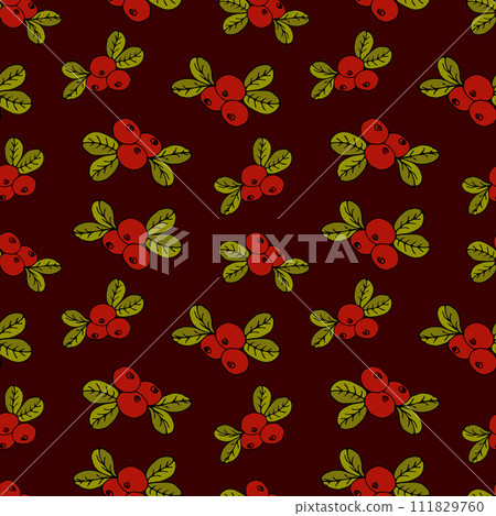 pattern of cranberries or lingonberries on burgundy pattern of cranberries or lingonberries on burgundy 111829760