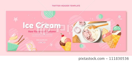 sweet dessert with ice cream 111830536