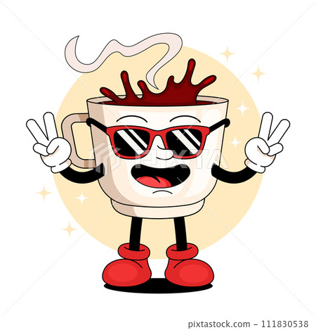 with red megaphone face in the cartoon shape 111830538
