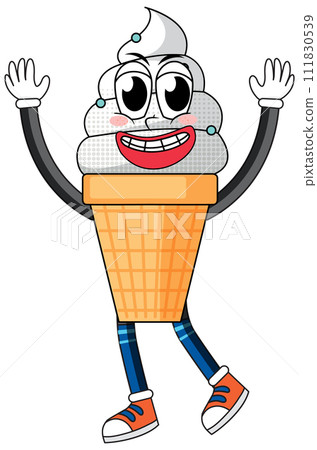 with shopping bag isolated with the mascot 111830539