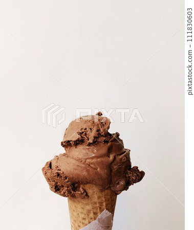 ice cream cone on a pink background 111830603