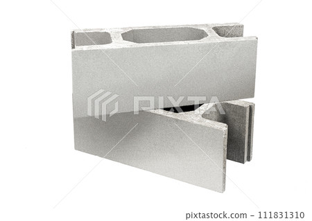 concrete formwork for the construction of the foundation. Architectural fasteners strengthening cement fencing isolated on white background concrete formwork for the construction of the foundation. Architectural fasteners strengthening cement fencing isolated on white background 111831310
