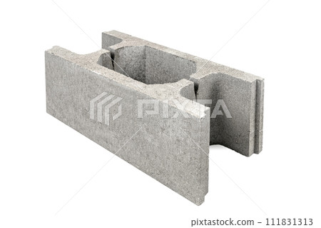 concrete formwork for the construction of the foundation. Architectural fasteners strengthening cement fencing isolated on white background 111831313