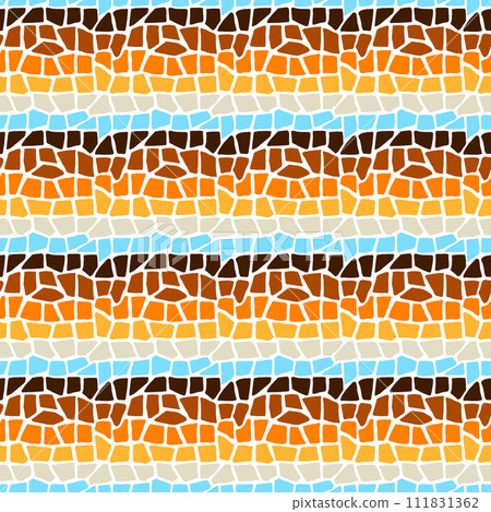 Decorative mosaic pattern. Ceramic antique stone ornament. Decorative mosaic pattern. Ceramic antique stone ornament. 111831362