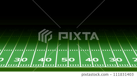 American football field background. Rugby stadium grass field illustration 111831403