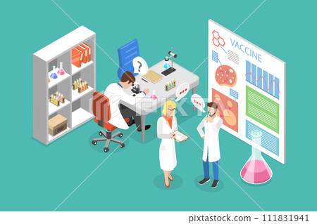 3D Isometric Flat Vector Illustration of Scientist 111831941