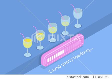3D Isometric Flat Vector Illustration of Party Progress 3D Isometric Flat Vector Illustration of Party Progress 111831950