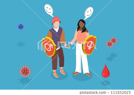 3D Isometric Flat Vector Illustration of Sexual Transmitted Disease 111832025