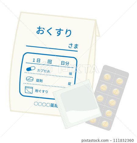 藥品_醫院開出的藥品：藥片和散劑 111832360