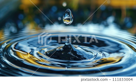 A Water Drop Sliding Down a Smooth Surface, Ai Generated 111833004
