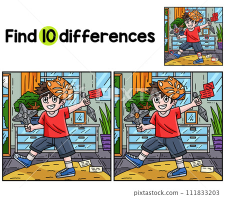 Ninja Child with Shuriken Toy Find The Differences Ninja Child with Shuriken Toy Find The Differences 111833203