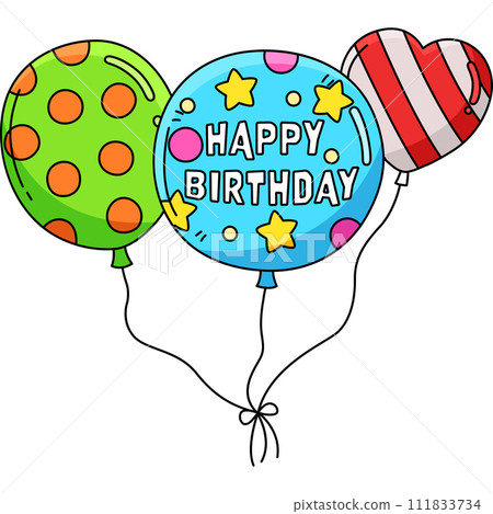 Birthday Balloons Cartoon Colored Clipart  111833734