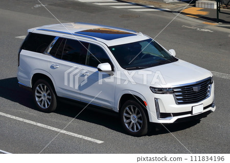 white luxury SUV car 111834196