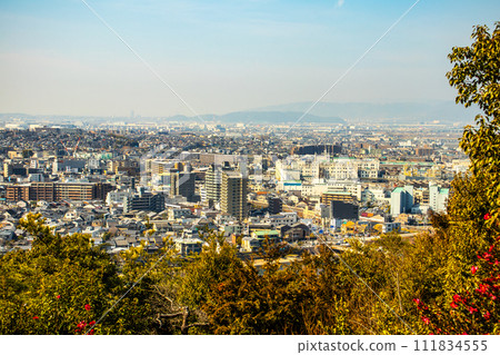 [Uji Scenery] View of Uji City from Daikichiyama Observation Deck 111834555