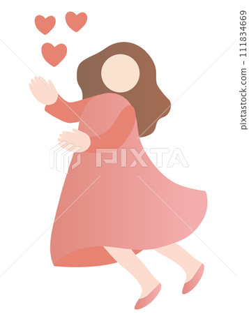 Vector illustration of a woman feeling happy Vector illustration of a woman feeling happy 111834669
