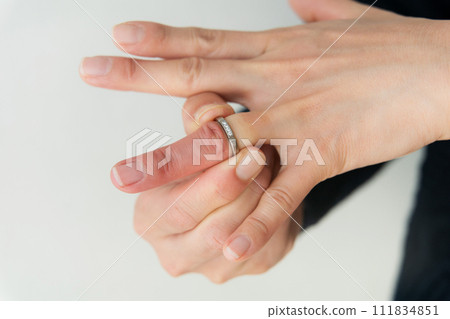 A photo of my hand trying to remove the ring A photo of my hand trying to remove the ring 111834851
