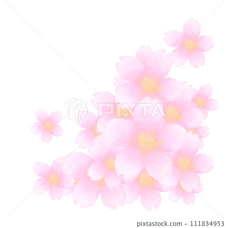 水彩風格模糊的櫻花手繪插畫（收藏） 111834953