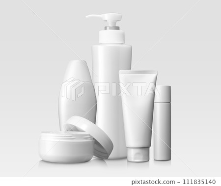 Bottles of various skin care cosmetics 111835140