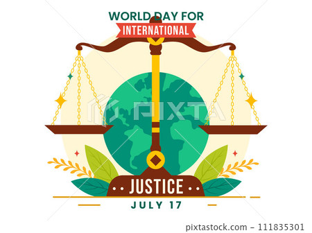 World Day of Social Justice Vector Illustration with Scales or Hammer for a Just Relationship and Injustice Protection in Flat Cartoon Background 111835301