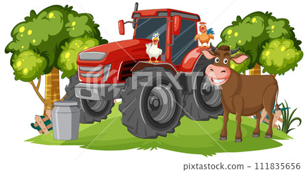 Happy Farm Animals and Tractor Happy Farm Animals and Tractor 111835656