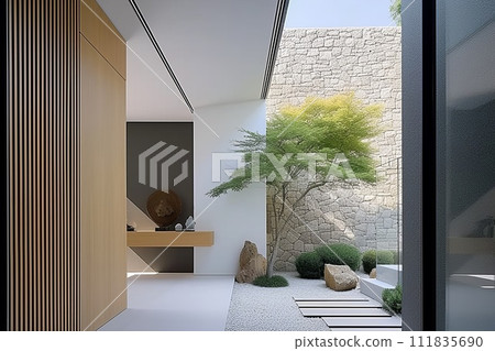 House with a stylish courtyard 111835690