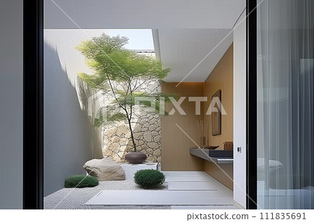House with a stylish courtyard House with a stylish courtyard 111835691
