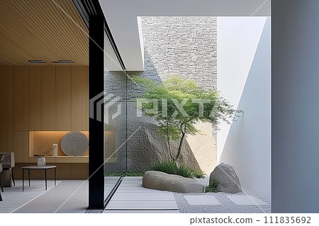 House with a stylish courtyard 111835692