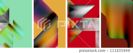 Set of abstract geometric posters. Abstract backgrounds for wallpaper, business card, cover, poster, banner, brochure, header, website Set of abstract geometric posters. Abstract backgrounds for wallpaper, business card, cover, poster, banner, brochure, header, website 111835849