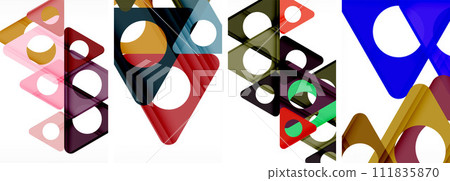 Abstract background set featuring captivating triangles. Harmonious blend of geometry and style, these designs bring modern flair 111835870