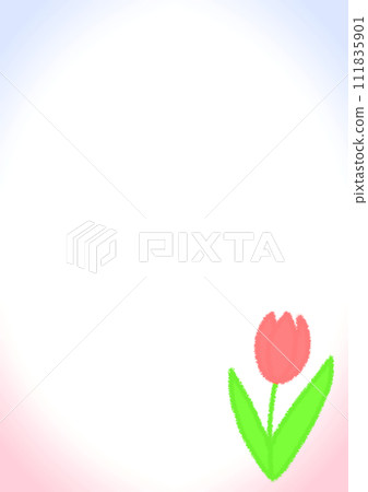 Crayon touch tulip frame [A4] 111835901