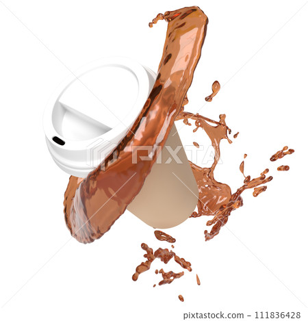 The Coffee cup png image for hot drink concept 3d rendering. 111836428