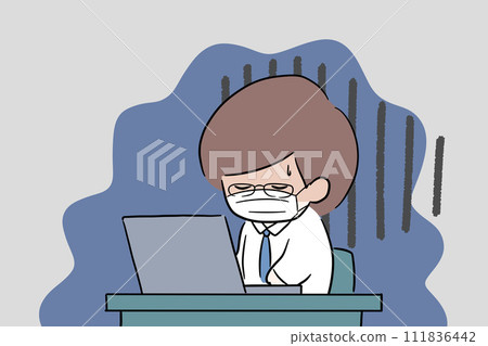 男性員工覺得不舒服但無法請假的插圖 男性員工覺得不舒服但無法請假的插圖 111836442