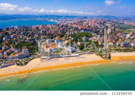 Coast at Santander cityscape with apartment buildings, Cantabria Coast at Santander cityscape with apartment buildings, Cantabria 111836550