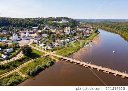 Panorama of sights of historic center and Klyazma river. Gorokhovets. Russia Panorama of sights of historic center and Klyazma river. Gorokhovets. Russia 111836620