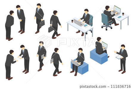 等距插圖： 西裝男士襯衫 2 111836716