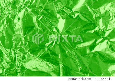 Green lime foil shiny texture, abstract wrapping paper for background and design art work. 111836810