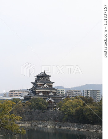 城堡塔樓，背景是清澈的藍天 111837157