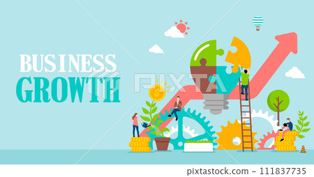 Business growth/success (idea/inspiration) vector banner illustration 111837735