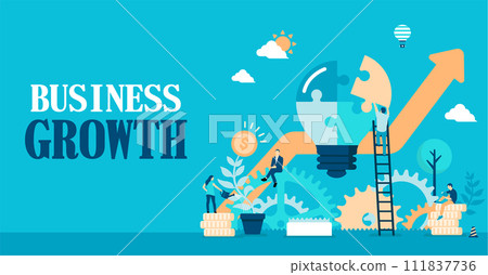 Business growth/success (idea/inspiration) vector banner illustration 111837736