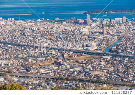 （靜岡縣）從靜岡市一本松公園看到的清水區街景 111838287