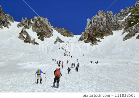 Kiso Komagatake Senjojiki捲毛在降雪季節的 111838505