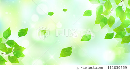 New green leaves landscape background New green leaves landscape background 111839569