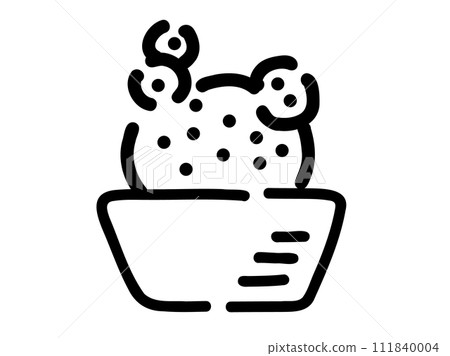 Cute cactus houseplant/hand-drawn illustration 111840004