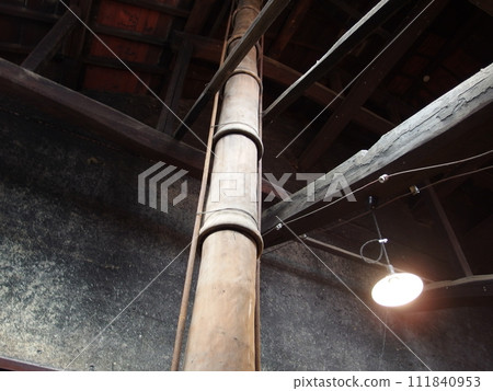 Chimney old folk house beam soot retro 111840953