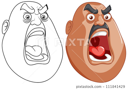 Angry Man Expression Vector Illustration 111841429