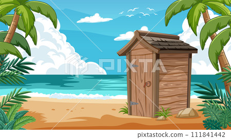 Secluded Beach Hut Tropical Paradise 111841442