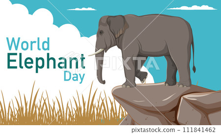 Celebrating World Elephant Day Illustration 111841462