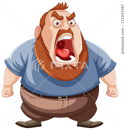 Angry Man Yelling Cartoon Illustration Angry Man Yelling Cartoon Illustration 111841487